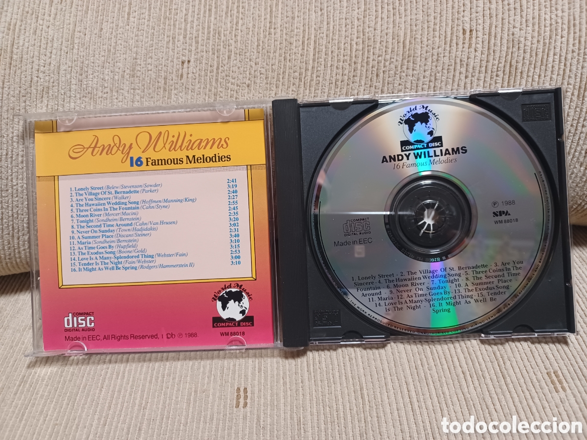 CDs de m&uacute;sica: Cd andy williams 16 famous melodies - Foto 3