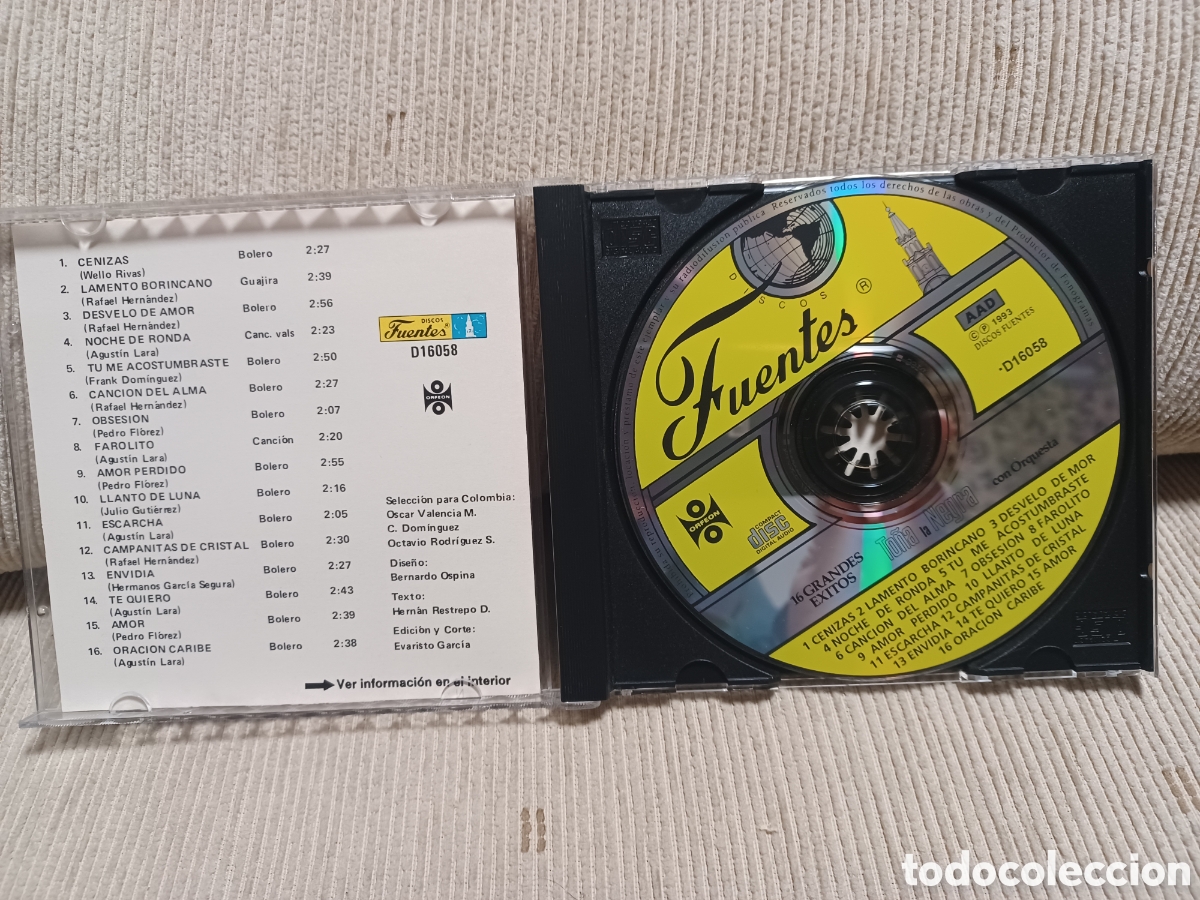 CDs de m&uacute;sica: Cd to&ntilde;a la negra con orquesta 16 grandes exitos - Foto 3