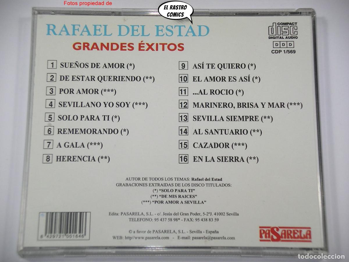 CDs de m&uacute;sica: Rafael del Estad, Grandes &Eacute;xitos, CD Pasarela, 1993 - Foto 2
