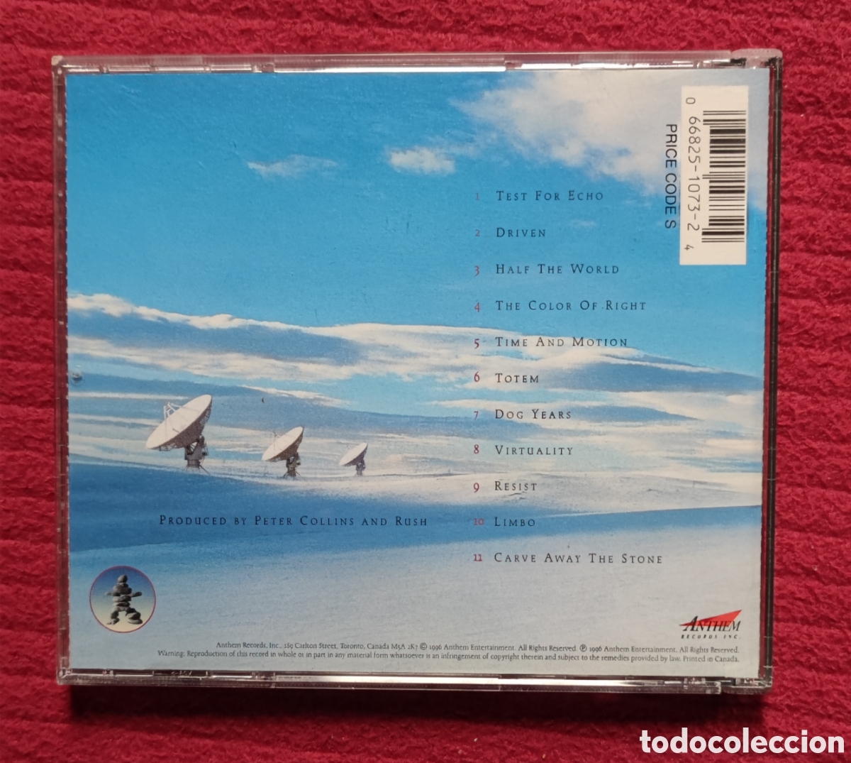 CDs de m&uacute;sica: RUSH: Test For Echo. Cd 1996 Anthem Records. Printed in Canad&aacute;. - Foto 2