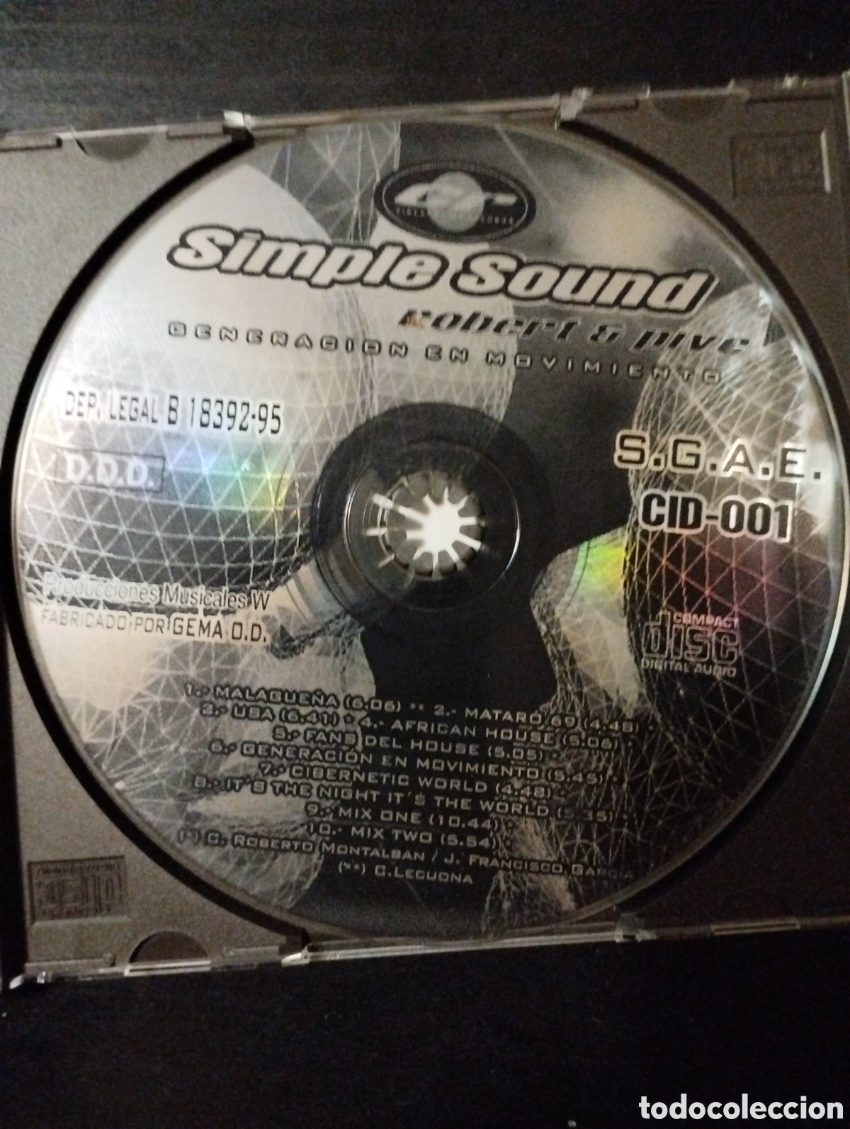 CDs de m&uacute;sica: Robert & Pive &ndash; Simple Sound. Malague&ntilde;a. CD. 1996 - Foto 3