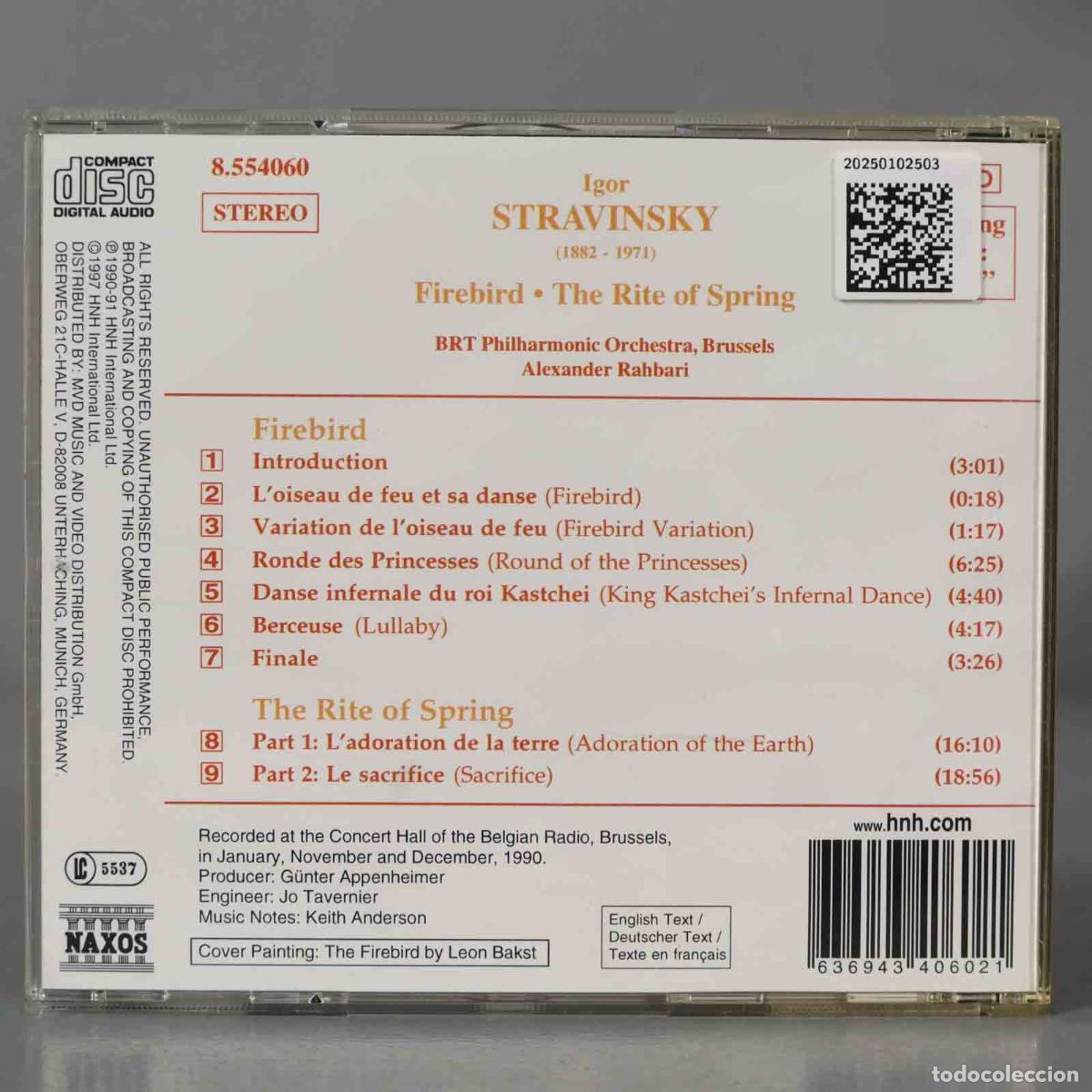CDs de m&uacute;sica: CD. Rahbari &ndash; L&acute;oiseau De Feu = Firebird . Stravinsky - Foto 2