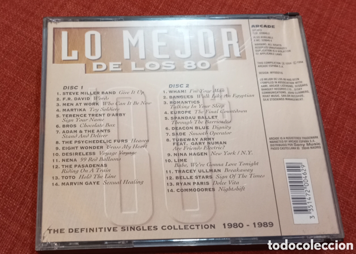 CDs de m&uacute;sica: Lo mejor de los 80. CD doble original. - Foto 2
