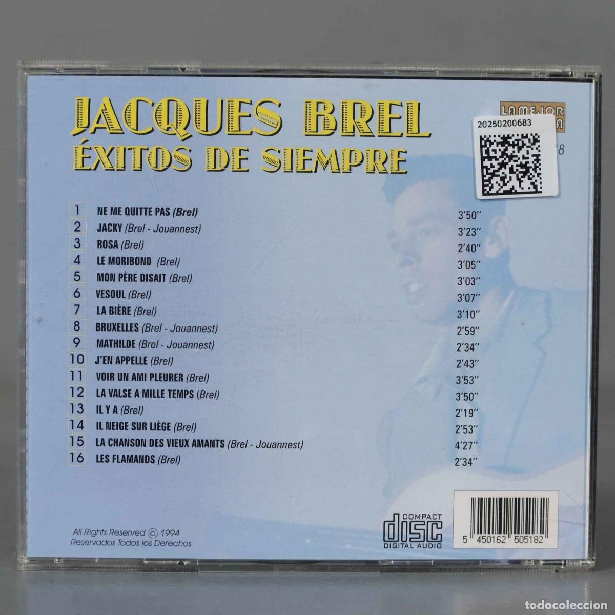 CDs de m&uacute;sica: CD. Exitos de Siempre Jacques Brel - Foto 2