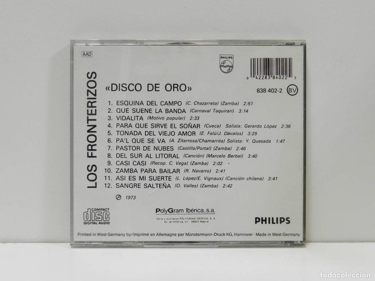 CDs de m&uacute;sica: DISCO CD. Los Fronterizos &ndash; Disco de Oro. COMPACT DISC. - Foto 2