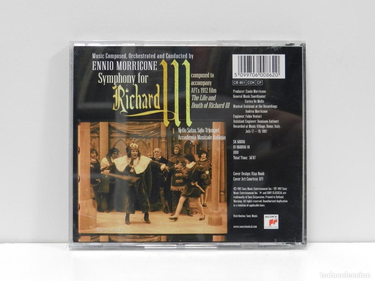 CDs de m&uacute;sica: DISCO CD. Ennio Morricone &ndash; Symphony For Richard III. COMPACT DISC. - Foto 2