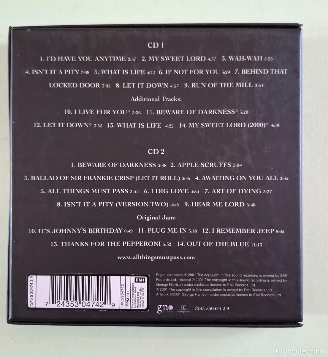 CDs de m&uacute;sica: CD. GEORGE HARRISON. ALL THINGS MUST PASS. 2 CD. 2001. - Foto 4