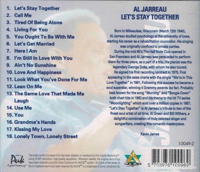 CDs de m&uacute;sica: Al Jarreau - Lets Stay Together. CD - Foto 2