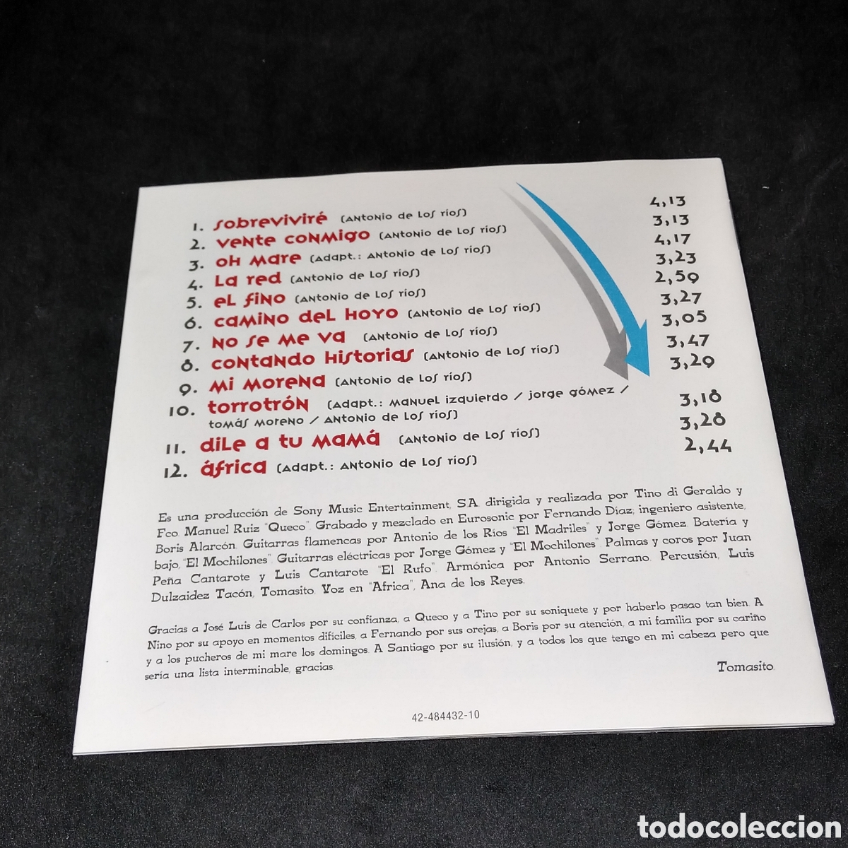 CDs de m&uacute;sica: TOMASITO - TOMASITO - CD - DISCO VERIFICADO - 1996 - Foto 4
