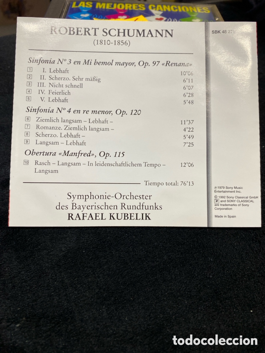 CDs de m&uacute;sica: CD SCHUMANN. SYMPHONY No.3 , SYMPHONY No.4 y MANFRED OVERTURE - Foto 2