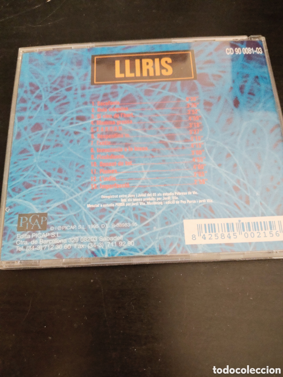 CDs de m&uacute;sica: Lliris&nbsp;&ndash;&nbsp;Lliris Cd album 1995 Espa&ntilde;a - Foto 4