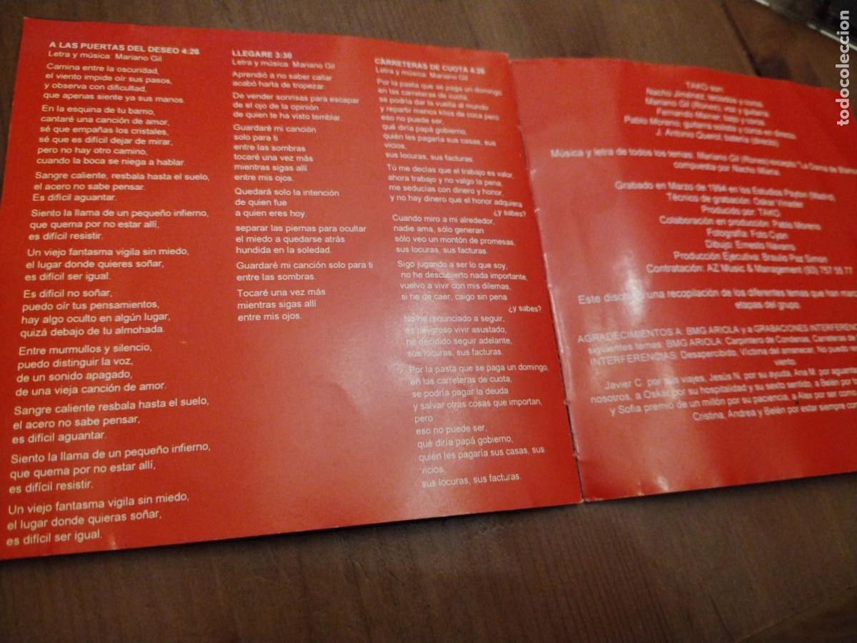 CDs de m&uacute;sica: TAKO -CARPINTERO DE CONDENAS - Foto 9