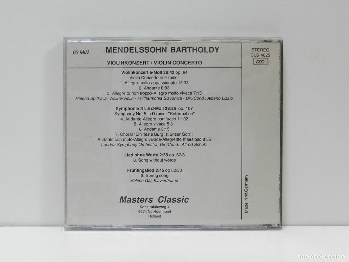 CDs de m&uacute;sica: DISCO CD. Mendelssohn &ndash; Violin Concerto - Masters Classic. COMPACT DISC. - Foto 2