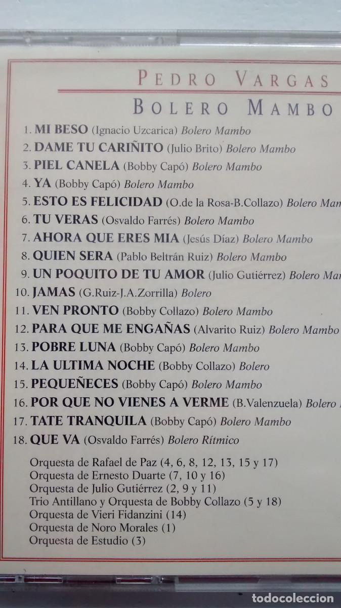 CDs de m&uacute;sica: Pedro Vargas - Bolero mambo cd - Foto 3