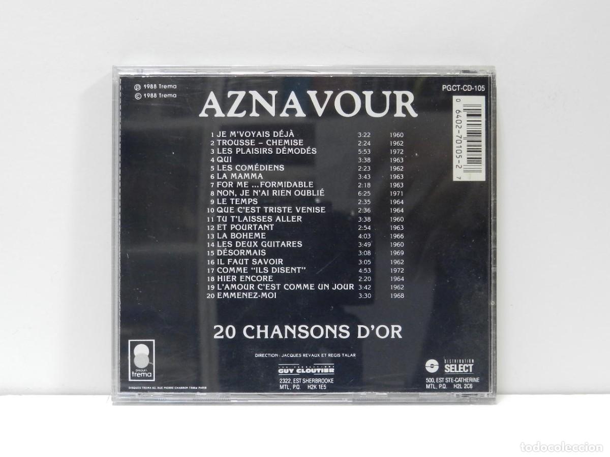 CDs de m&uacute;sica: DISCO CD. Aznavour &ndash; 20 Chansons Dor. COMPACT DISC. - Foto 2