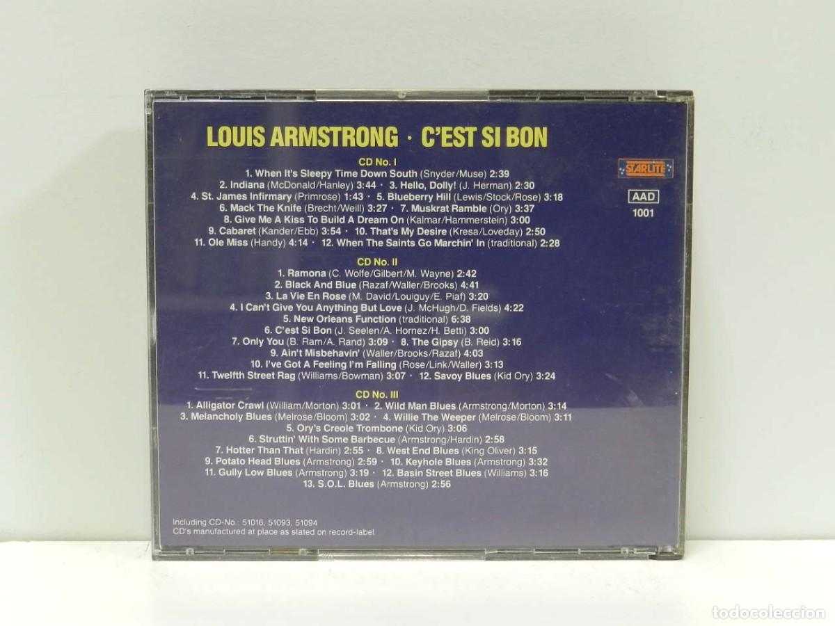 CDs de m&uacute;sica: DISCO 3 X CD. Louis Armstrong &ndash; Cest Si Bon. COMPACT DISC. - Foto 2