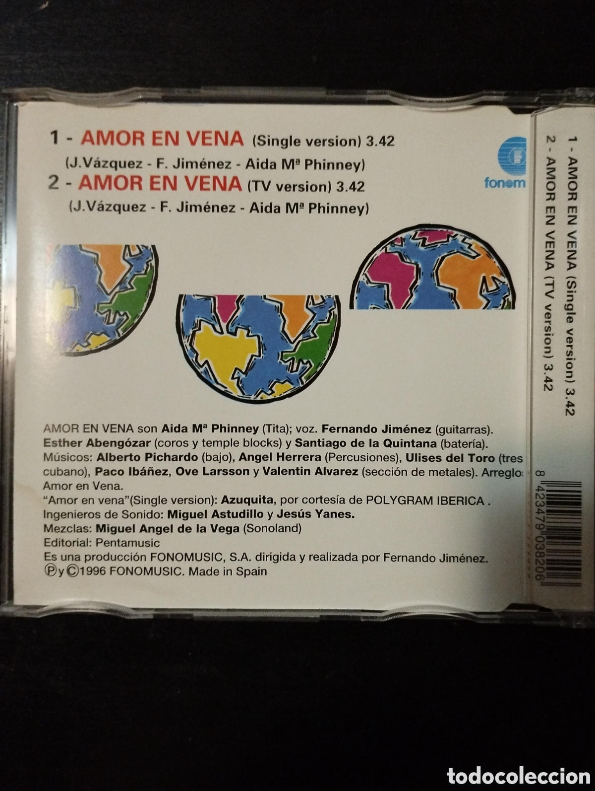 CDs de m&uacute;sica: Amor En Vena &ndash; Amor En Vena. CD, Single. 1996. - Foto 2