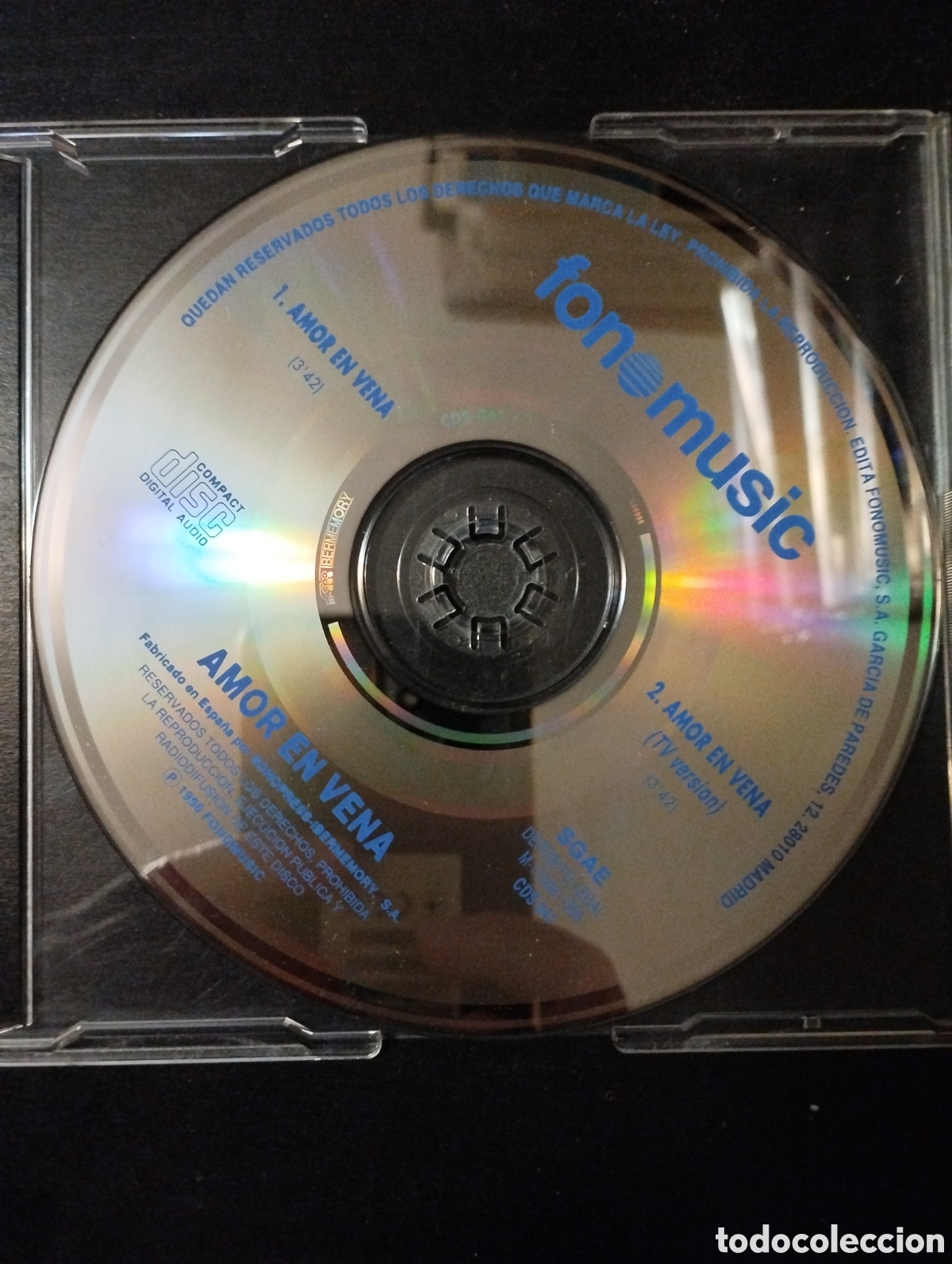 CDs de m&uacute;sica: Amor En Vena &ndash; Amor En Vena. CD, Single. 1996. - Foto 3