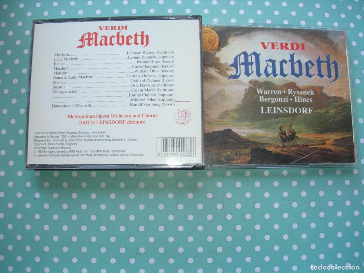 CDs de m&uacute;sica: MACBETH / ERICH LEINSDORF / &Oacute;PERA / 2 CDS / COLECCI&Oacute;N PARTICULAR - Foto 1