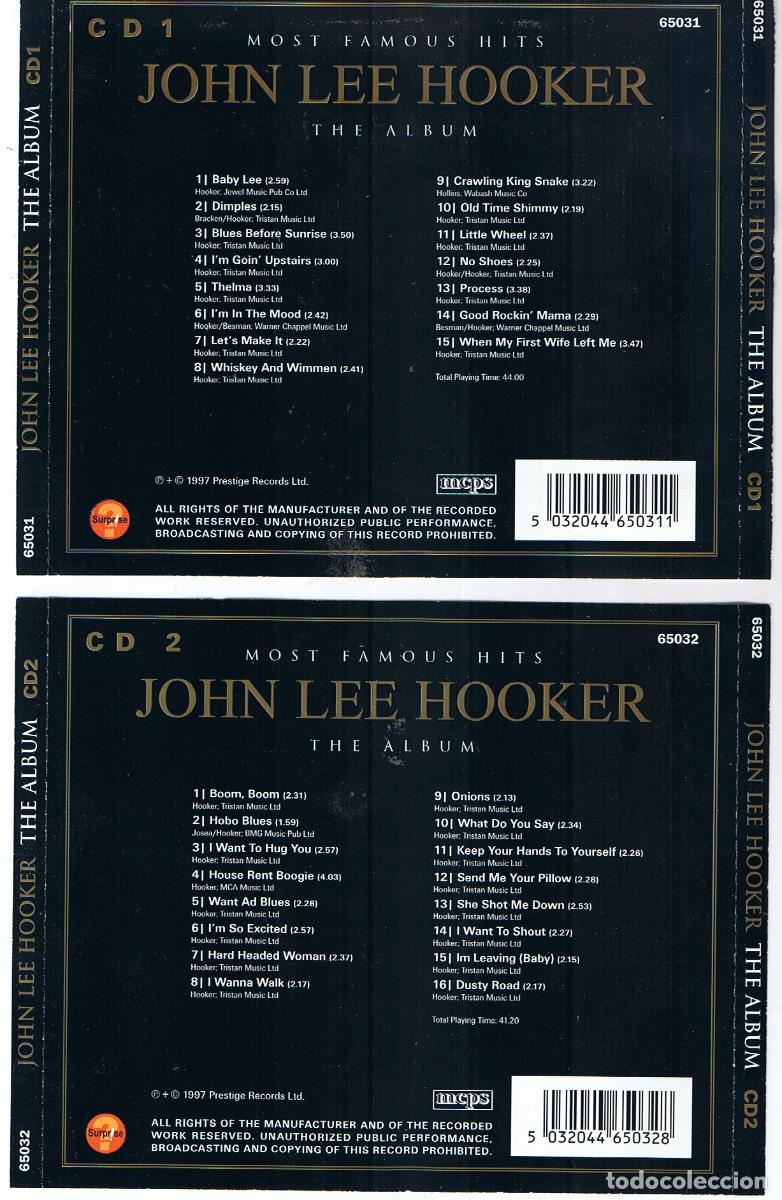 CDs de m&uacute;sica: John Lee Hooker. Los mejores exitos. Doble cd - Foto 2
