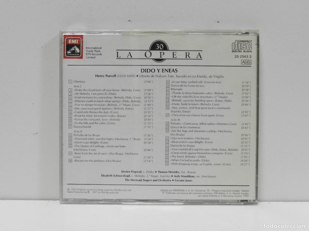 CDs de m&uacute;sica: DISCO CD. Purcell &ndash; Dido Y Eneas - La Opera 30. COMPACT DISC. - Foto 2