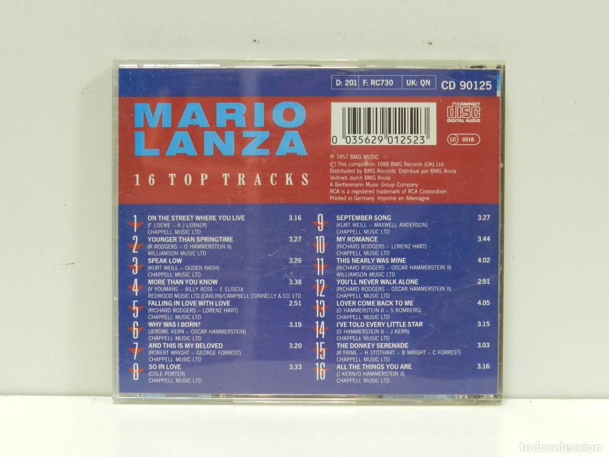 CDs de m&uacute;sica: DISCO CD. Mario Lanza &ndash; 16 Top Tracks. COMPACT DISC. - Foto 2