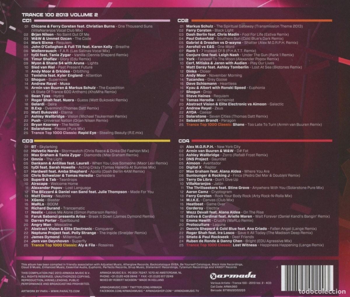 CDs de m&uacute;sica: TRANCE 100 2013 VOL.2 -4CD - Foto 2