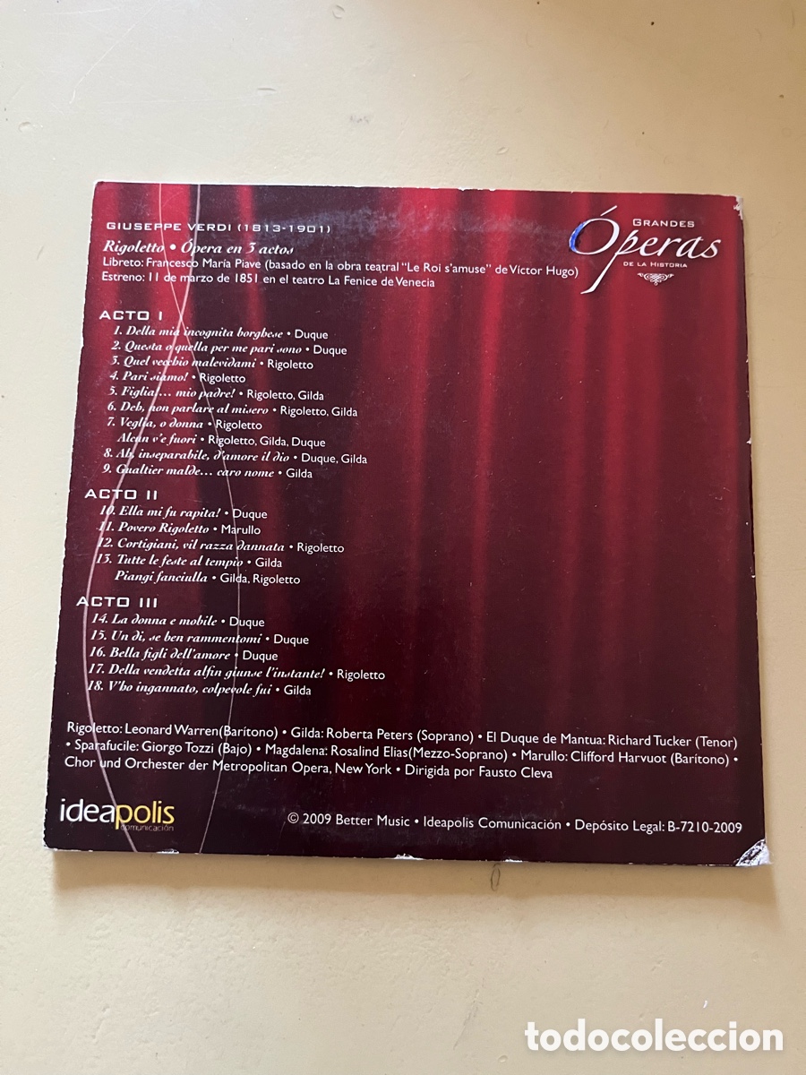 CDs de m&uacute;sica: Rigoletto. Verdi. CD. Grandes &Oacute;peras - Foto 2