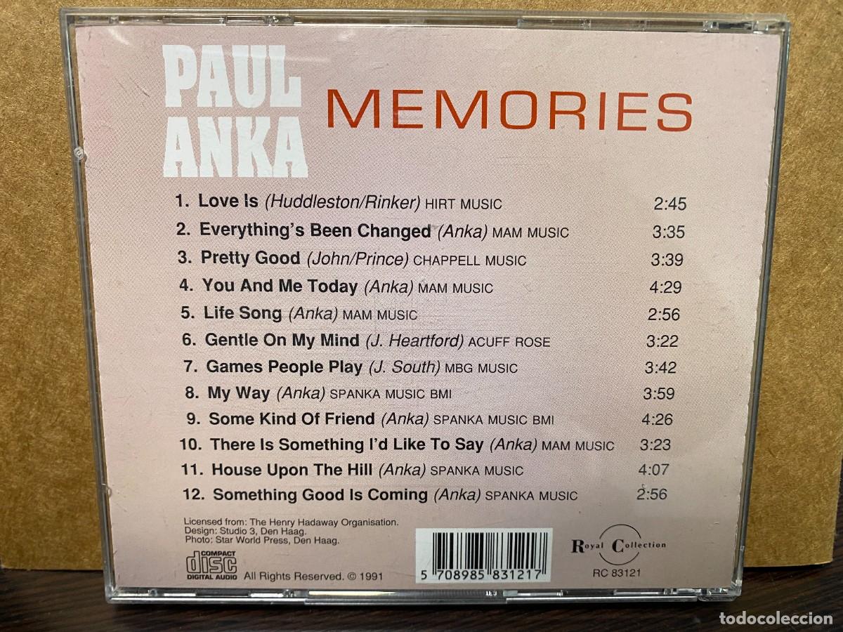 CDs de m&uacute;sica: Paul Anka - Memories (CD, Comp) - Foto 2