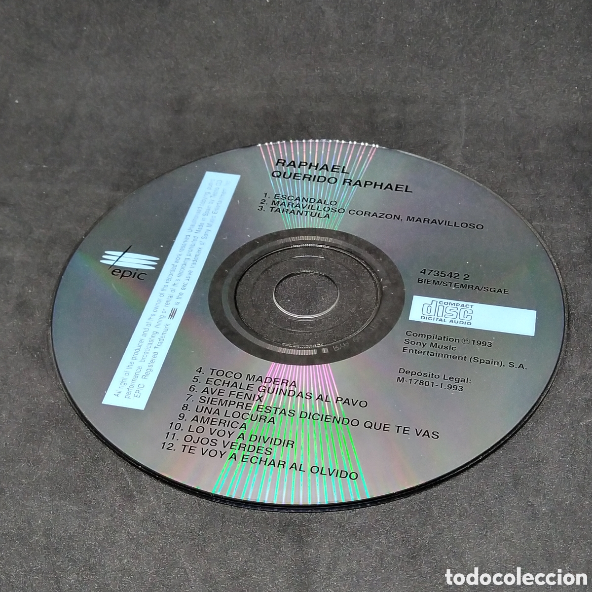CDs de m&uacute;sica: RAPHAEL - QUERIDO RAPHAEL - 1993 - CD - DISCO VERIFICADO - Foto 6