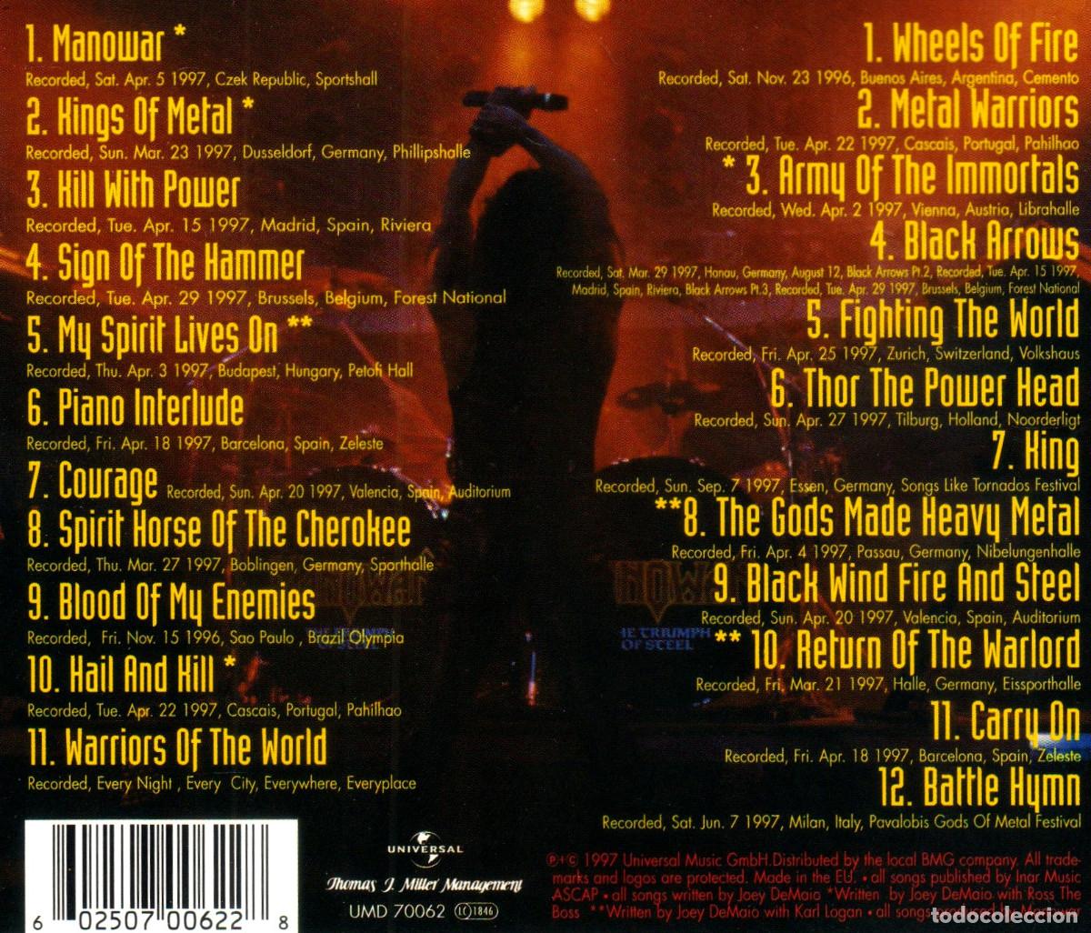 CDs de m&uacute;sica: �R8853 - [DOBLE CD]. MANOWAR. LIVE. HELL ON WHEELS. - Foto 2
