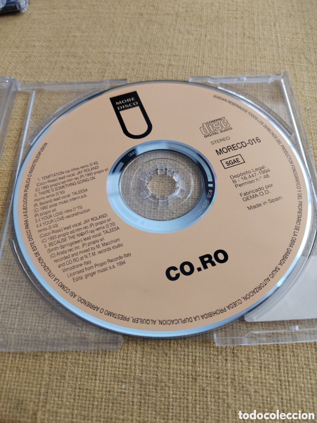 CDs de m&uacute;sica: CO.RO.&nbsp;&ndash;&nbsp;Temptation Cd maxi single 1994 Espa&ntilde;a - Foto 1