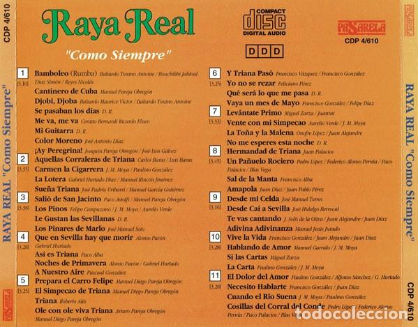 CDs de m&uacute;sica: Raya Real &ndash; Como Siempre - Foto 2