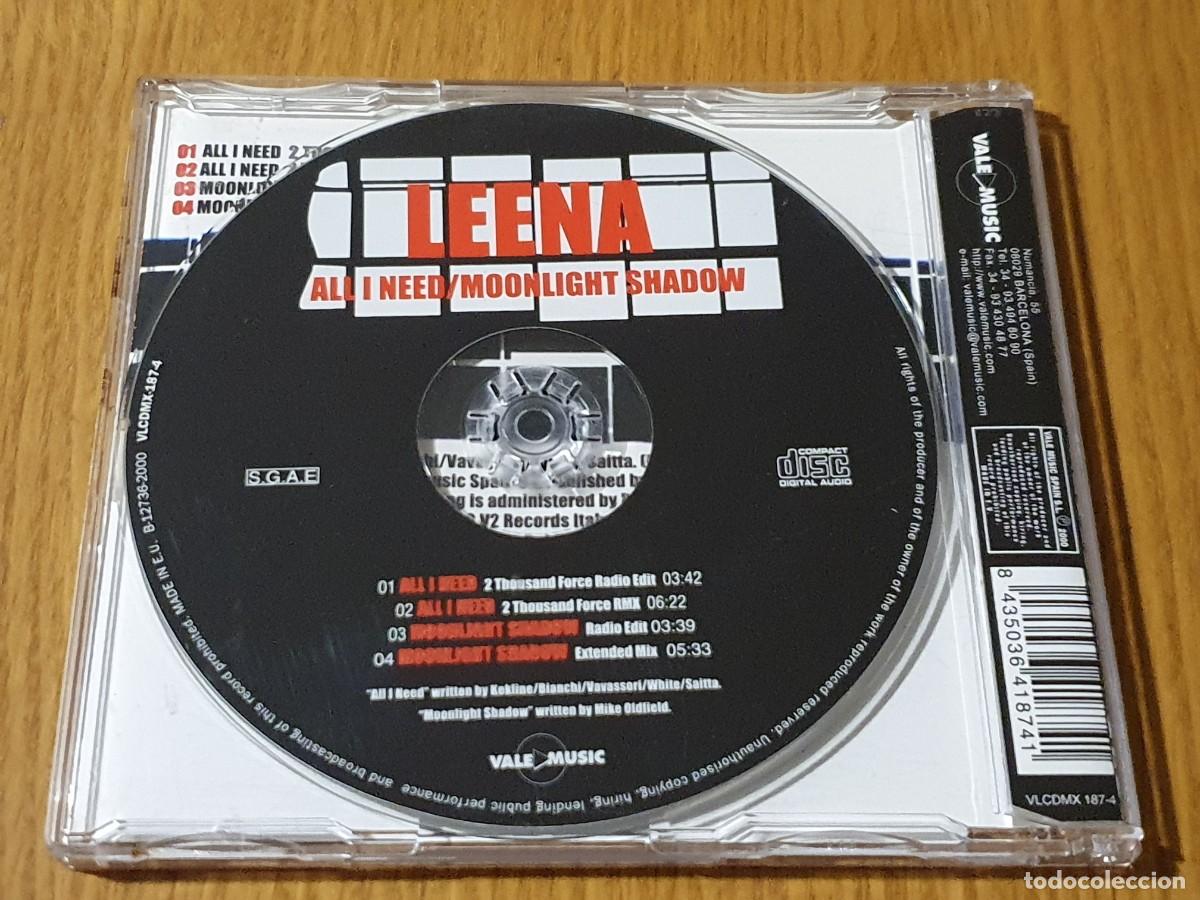 CDs de m&uacute;sica: CD Leena&nbsp;&ndash;&nbsp;All I Need / Moonlight Shadow - maxi single - 2000 - Foto 3