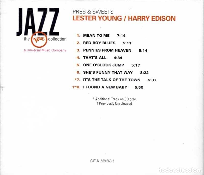 CDs de m&uacute;sica: Lester Young, Harry Edison - Pres & Sweets. CD - Foto 2
