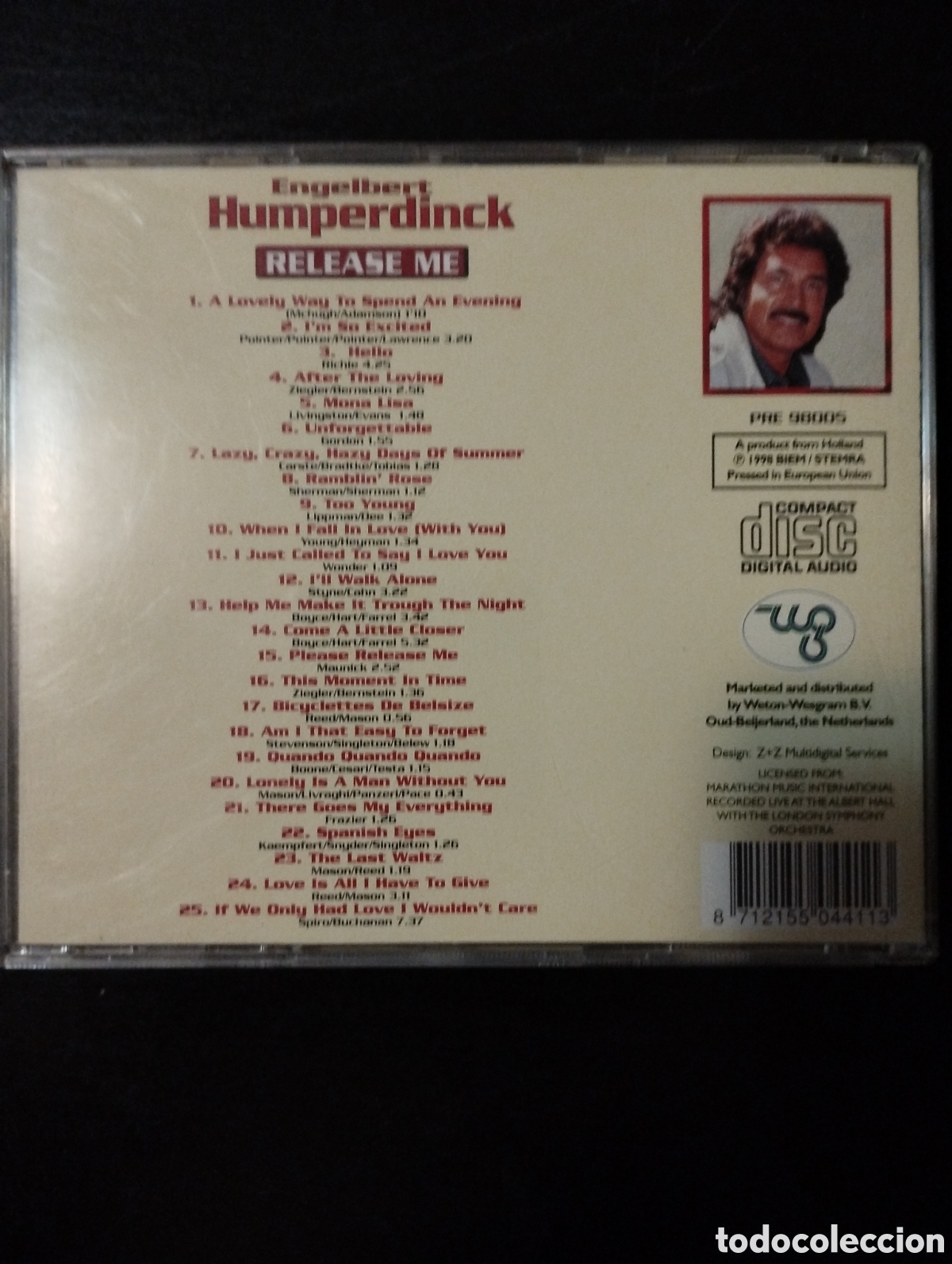 CDs de m&uacute;sica: Engelbert Humperdinck &ndash; Release Me. CD, Compilation. Supreme. 1998. Holanda. - Foto 4