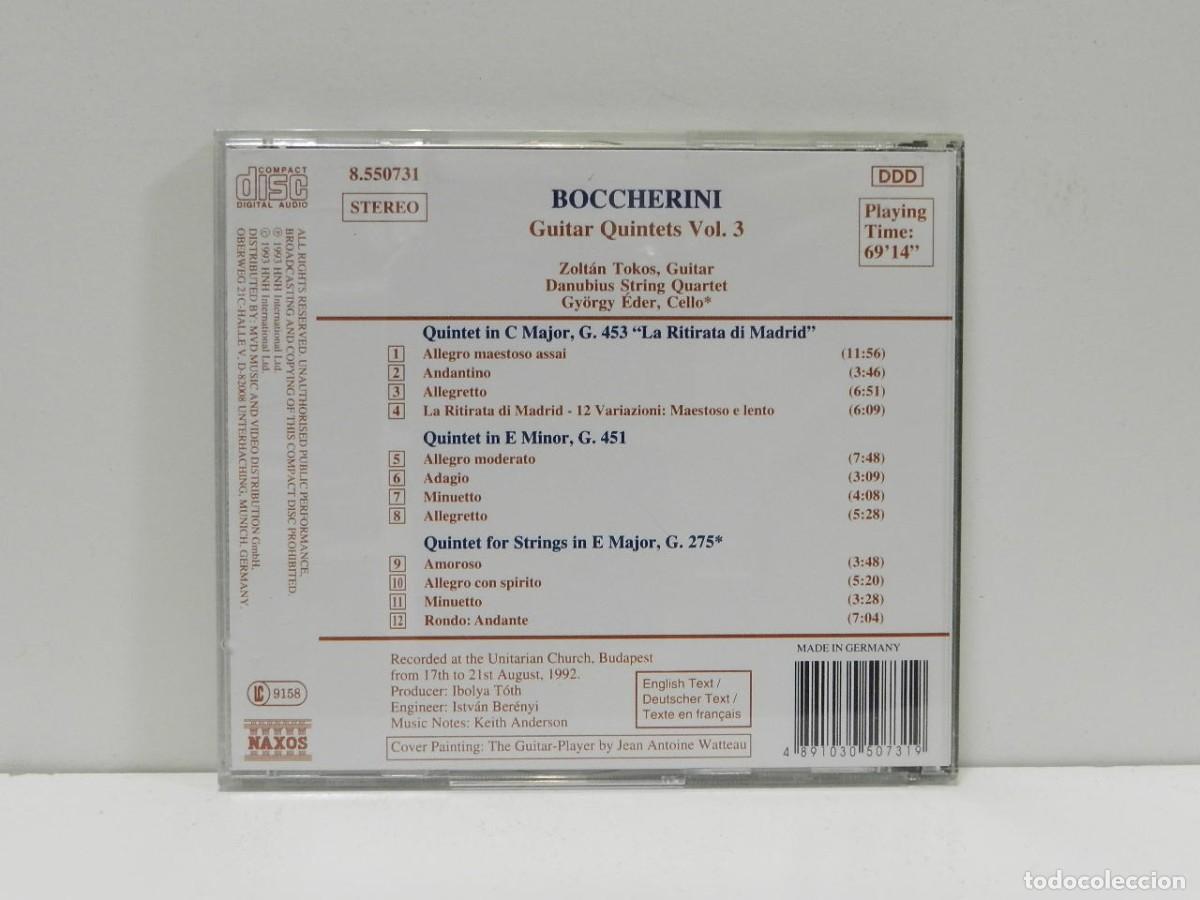 CDs de m&uacute;sica: DISCO CD. Boccherini &ndash; Guitar Quintets Vol. 3. COMPACT DISC. - Foto 2