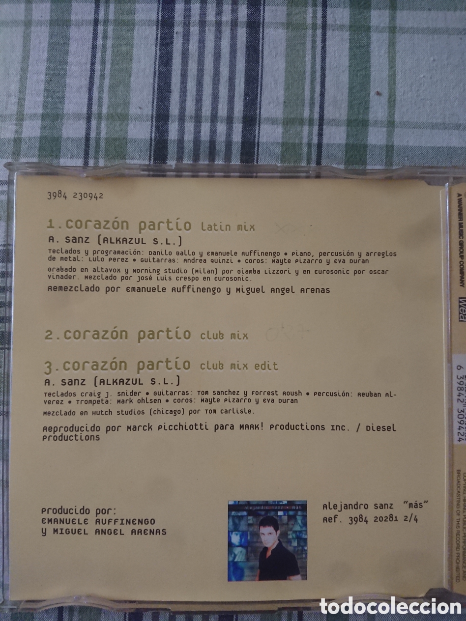 CDs de m&uacute;sica: Alejandro Sanz - coraz&oacute;n part&iacute;o remezclas - CD - Foto 4