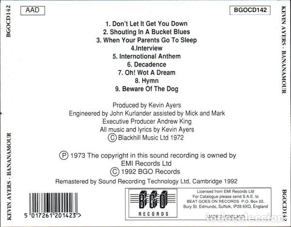 CDs de m&uacute;sica: Kevin Ayers &ndash; Bananamour - Foto 2