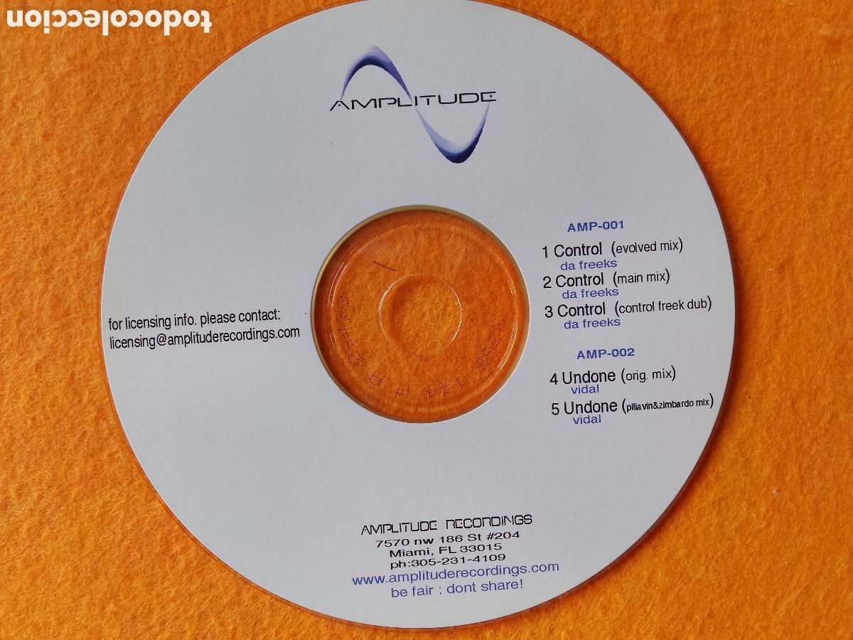 CDs de m&uacute;sica: AMPLITUDE RECORDINGS - CONTROL - UNDONE - CD PROMO - Foto 1