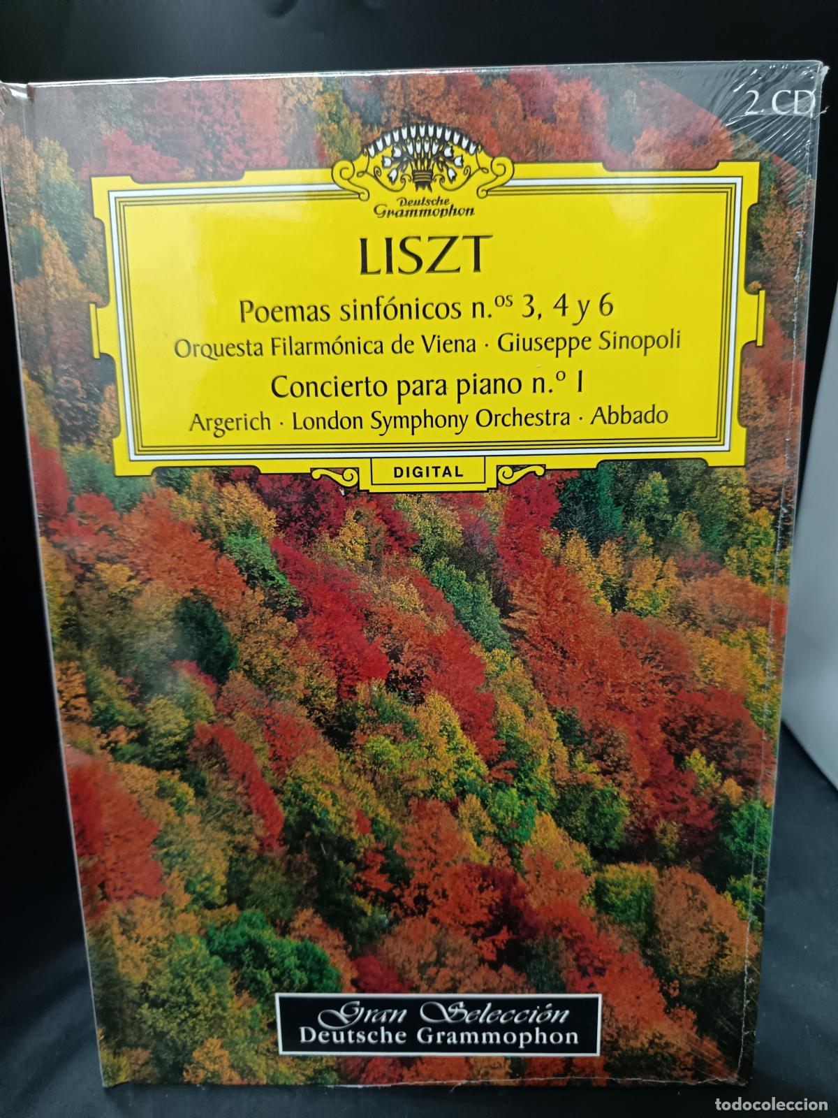 CDs de M&uacute;sica: LISZT, LIBRO 21 GRAN FORMATO & 2CDs GRAN SELECCI&Oacute;N DEUTSCHE GRAMMOPHON. CONCIERTO PIANO Y POEMAS SIN