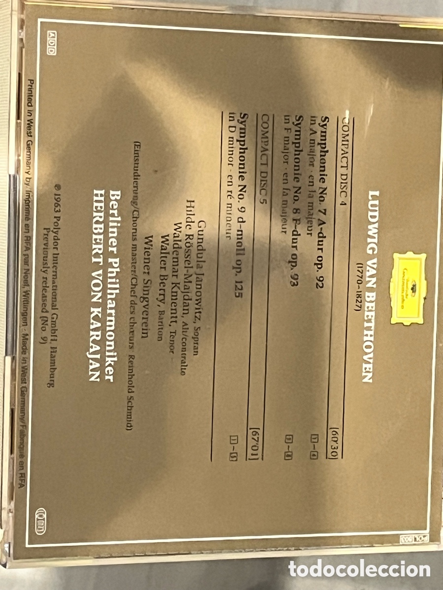 CDs de m&uacute;sica: BEETHOVEN.9 SYMPHONIEN.KARAJAN (2 CD) - Foto 2