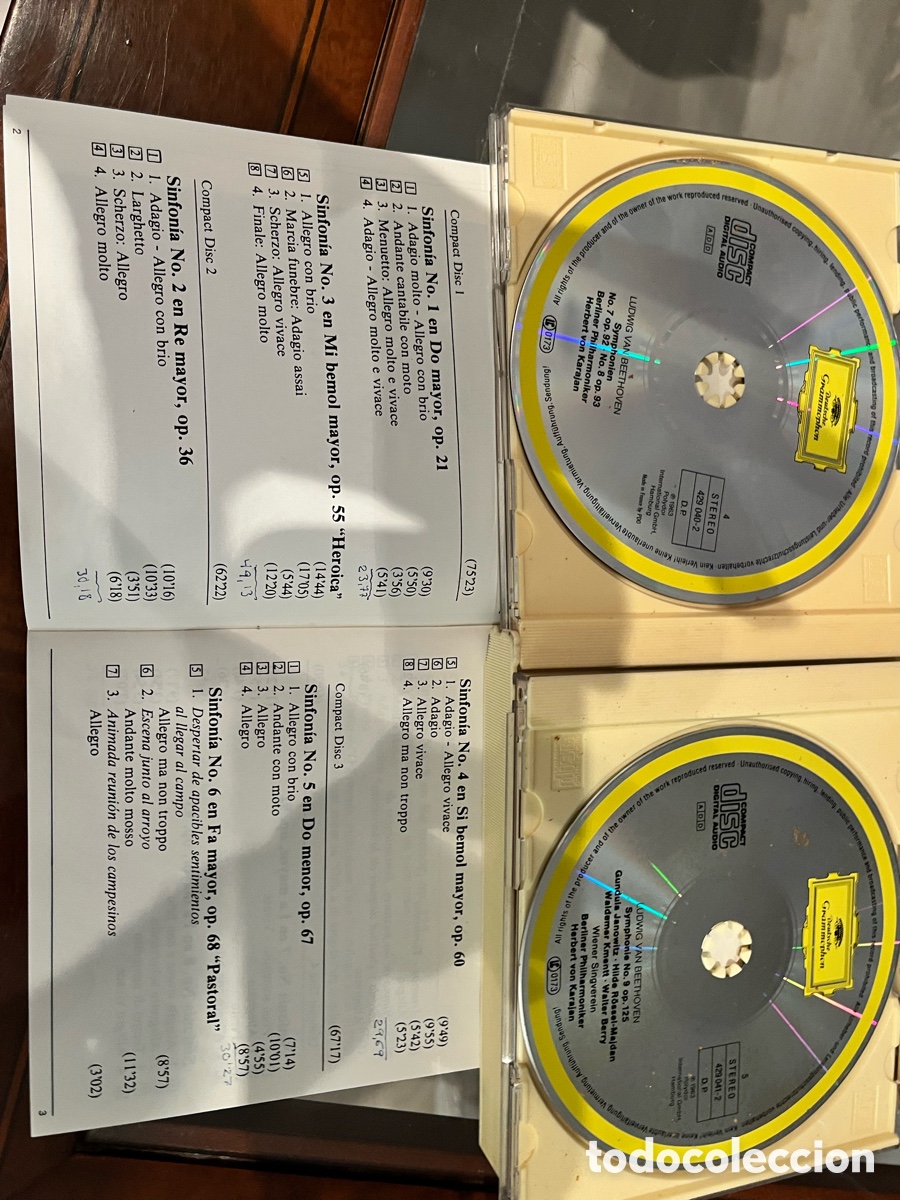 CDs de m&uacute;sica: BEETHOVEN.9 SYMPHONIEN.KARAJAN (2 CD) - Foto 6