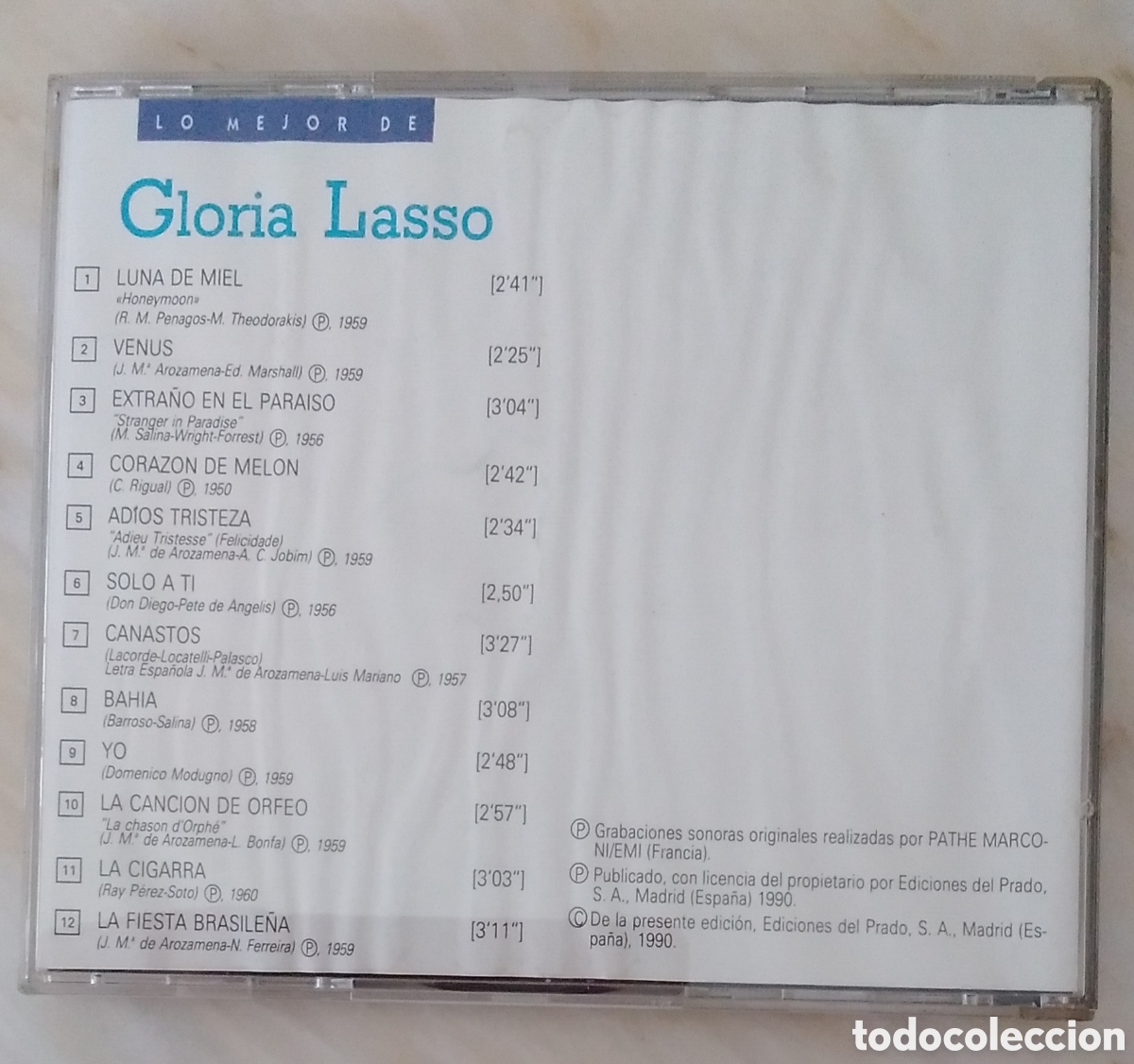 CDs de m&uacute;sica: CD LO MEJOR DE GLORIA LASSO - Foto 2