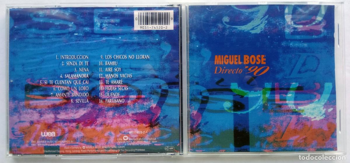 CDs de m&uacute;sica: MIGUEL BOS&Eacute;. CD&acute;s. DIRECTO 90. - Foto 1