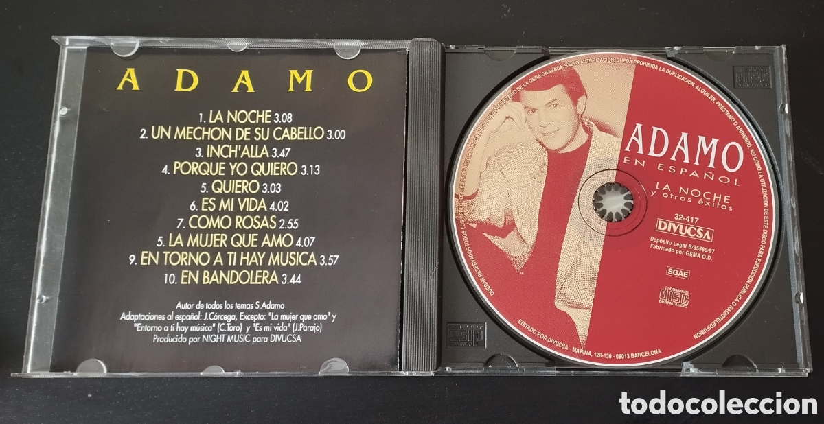 CDs de m&uacute;sica: CD ADAMO EN ESPA&Ntilde;OL. LA NOCHE - Foto 3