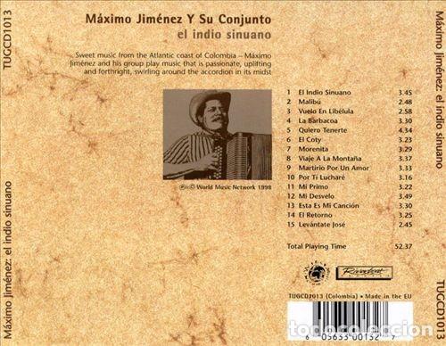 CDs de m&uacute;sica: M&aacute;ximo Jim&eacute;nez &ndash; El Indio Sinuano - PRECINTADO - Foto 2