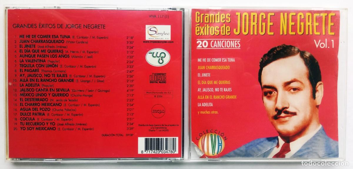 CDs de m&uacute;sica: JORGE NEGRETE. CD&acute;s. 20 CANCIONES. - Foto 1
