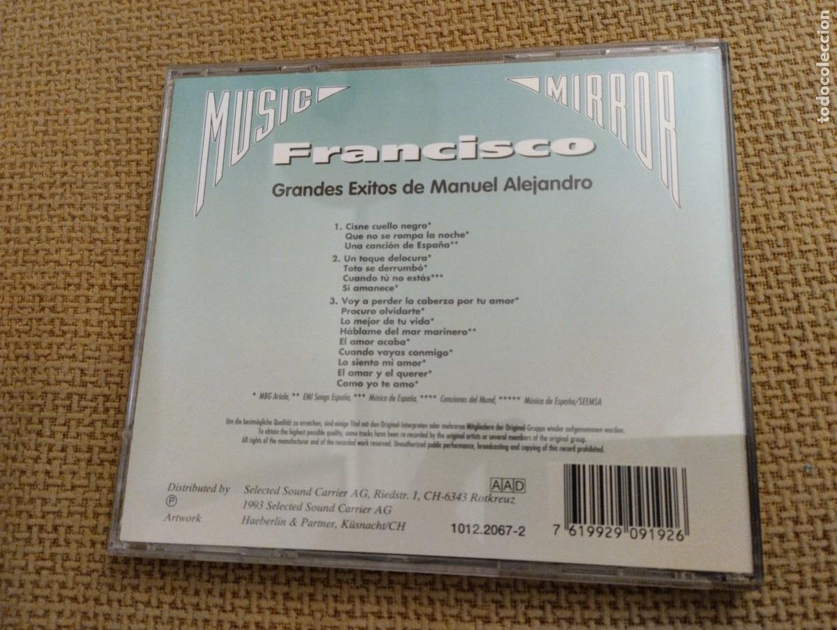 CDs de m&uacute;sica: CD Francisco grandes &eacute;xitos de Manuel Alejandro - Foto 2
