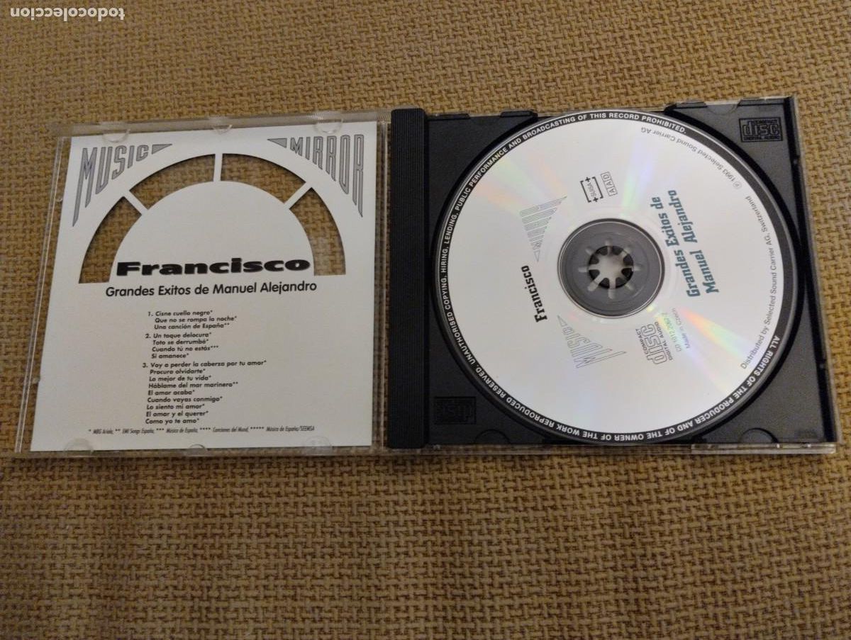 CDs de m&uacute;sica: CD Francisco grandes &eacute;xitos de Manuel Alejandro - Foto 3
